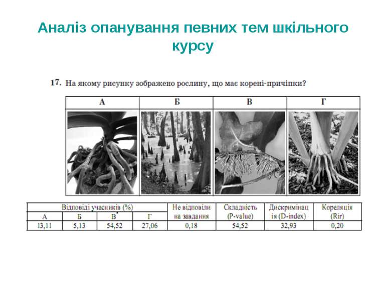 Аналіз опанування певних тем шкільного курсу