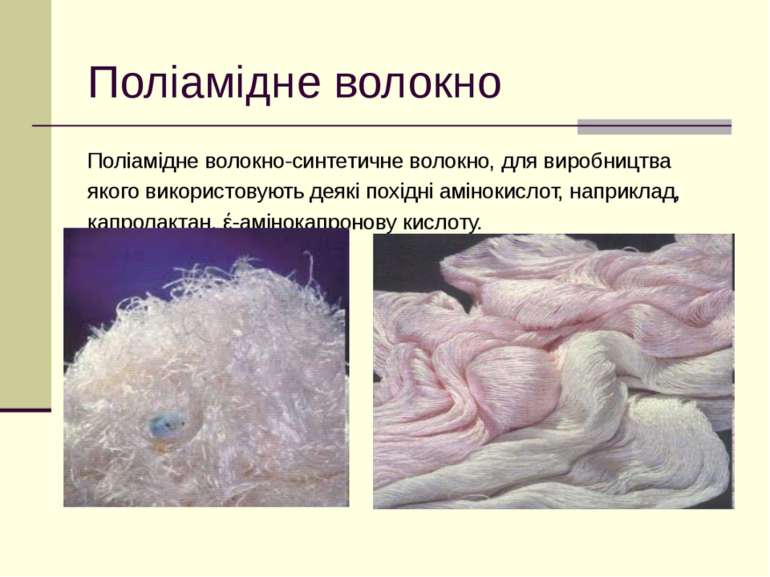 Поліамідне волокно Поліамідне волокно-синтетичне волокно, для виробництва яко...