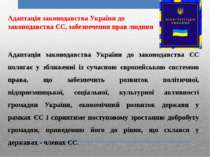 Адаптація законодавства України до законодавства ЄС, забезпечення прав людини...
