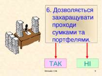 Мельник О.М. * 6. Дозволяється захаращувати проходи сумками та портфелями. ТА...