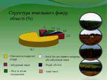 Структура земельного фонду області (%) 78.7 6 5.9 2.2 4.9 2.3 - Сільськогоспо...