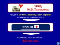 УРЯД Ю.В. Тимошенко отримано кошти в обсязі 320 млн. євро продано 30 млн. оди...