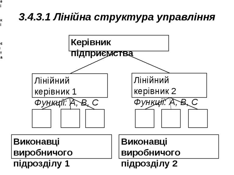3.4.3.1 Лінійна структура управління Керівник підприємства