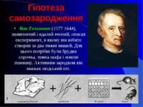 Гіпотеза самозародження Ван Гельмонт (1577 1644), знаменитий і вдалий вчений,...
