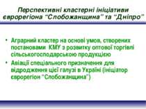 Перспективні кластерні ініціативи єврорегіона “Слобожанщина” та “Дніпро” Агра...
