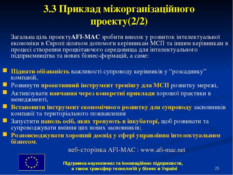 * 3.3 Приклад міжорганізаційного проекту(2/2) Загальна ціль проектуAFI-MAC зр...