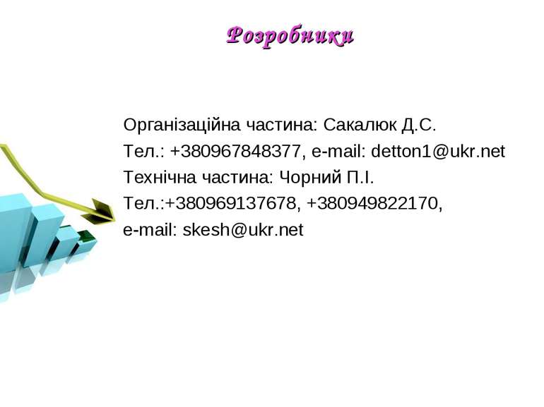 Організаційна частина: Сакалюк Д.С. Тел.: +380967848377, e-mail: detton1@ukr....