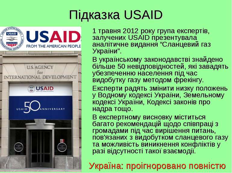 Підказка USAID 1 травня 2012 року група експертів, залучених USAID презентува...