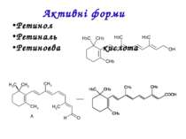 Активні форми Ретинол Ретиналь Ретиноєва кислота