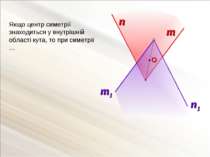 n Якщо центр симетрії знаходиться у внутрішній області кута, то при симетрії … m