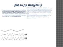 два види модуляції   Людина сприймає хвилі звукового діапазону 20 Гц–20 кГц, ...
