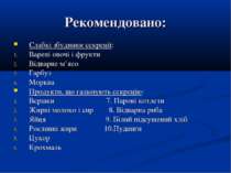 Рекомендовано: Слабкі збудники секреції: Варені овочі і фрукти Відварне м’ясо...