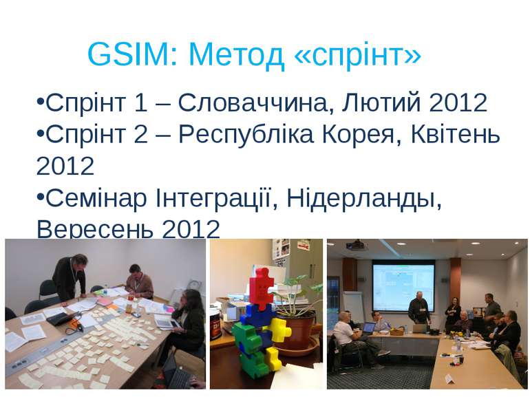 GSIM: Метод «спрінт» Спрінт 1 – Словаччина, Лютий 2012 Спрінт 2 – Республіка ...