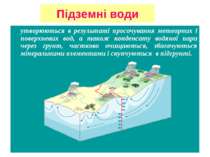 Підземні води утворюються в результаті просочування метеорних і поверхневих в...