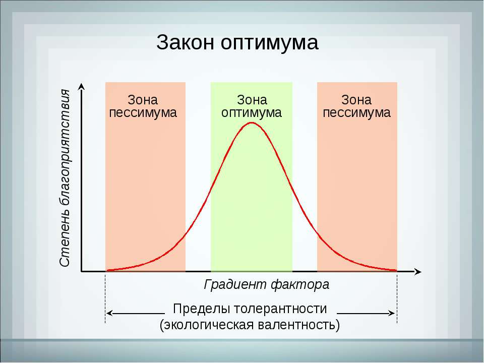 Закон оптимума биология. Зона оптимума зона пессимума. Закон оптимума и пессимума в биологии. Оптимум и пессимум график. Точка оптимума и пессимума.