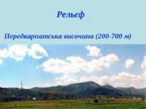 Рельєф Передкарпатська височина (200-700 м)