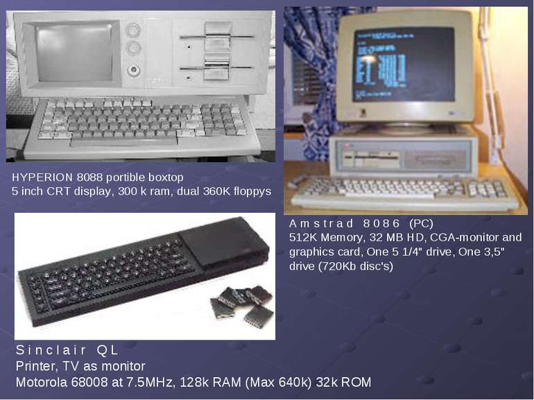 HYPERION 8088 portible boxtop 5 inch CRT display, 300 k ram, dual 360K floppy...