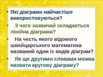 Які діаграми найчастіше використовуються? З чого зазвичай складається лінійна...