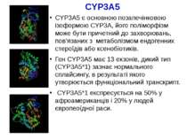 CYP3A5 CYP3A5 є основною позапечінковою ізоформою CYP3A, його поліморфізм мож...
