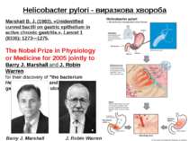 Helicobacter pylori - виразкова хвороба Marshall B. J. (1983). «Unidentified ...
