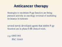 Strategies to modulate P-gp function are being pursued actively in oncology r...