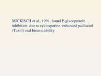 MICKISCH et al., 1991, found P-glycoprotein inhibition due to cyclosporine en...