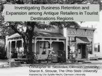 Investigating Business Retention and Expansion among Antique Retailers in Tou...