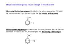 Effect of substituent groups on acid strength of benzoic acids? Electron with...