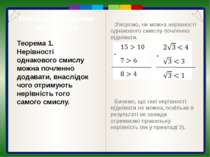 Почленне множення нерівностей Нехай а>b і c>d, а>0, b > 0, с>0, d> 0. Доведем...