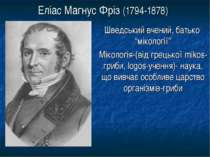 Еліас Магнус Фріз (1794-1878) Шведський вчений, батько “мікології” Мікологія-...