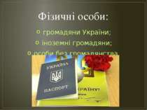 Фізичні особи: громадяни України; іноземні громадяни; особи без громадянства.