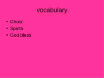 vocabulary Ghost Spirits God bless