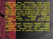 Обірвалася мить. Зупинилося серце козаче. Тільки хмари і синь. І та сама гірк...