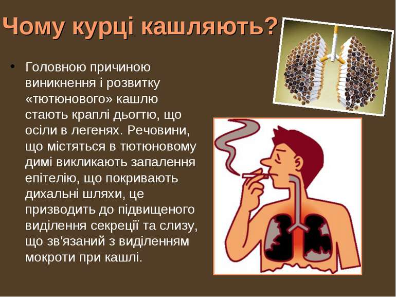 Чому курці кашляють? Головною причиною виникнення і розвитку «тютюнового» каш...
