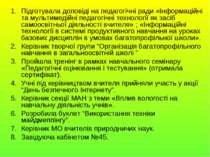 Підготувала доповіді на педагогічні ради «Інформаційні та мультимедійні педаг...