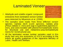 Laminated Veneer Aldehyde and volatile organic compound emissions from lamina...