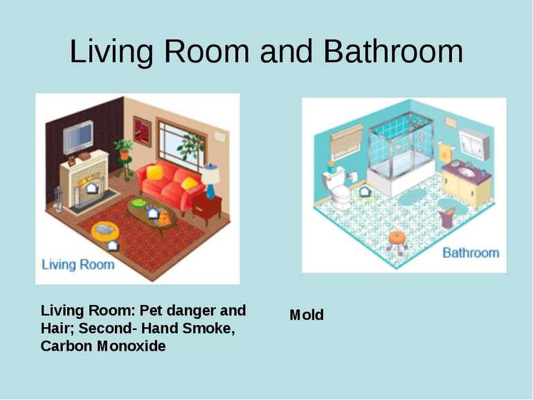 Living Room and Bathroom Living Room: Pet danger and Hair; Second- Hand Smoke...