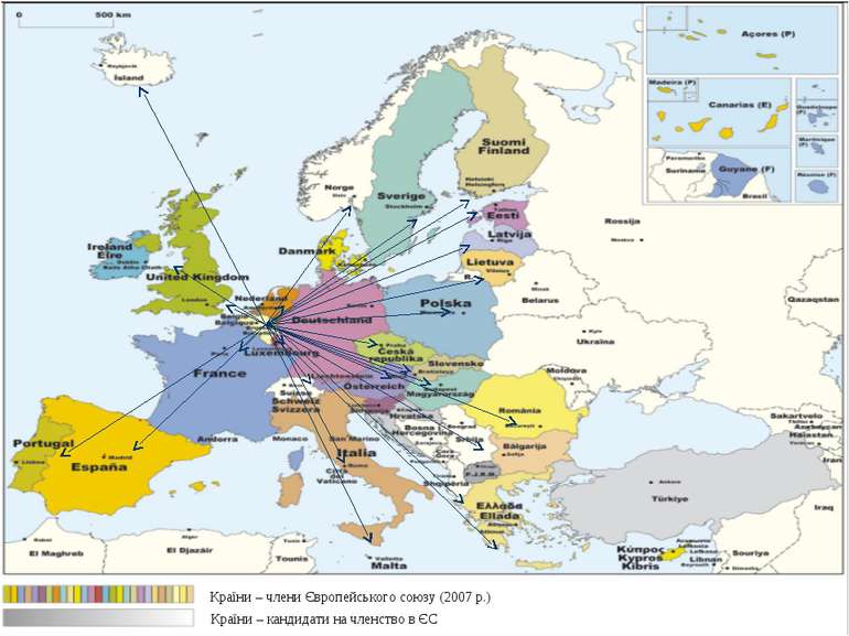 Слайд * Країни – члени Європейського союзу (2007 р.) Країни – кандидати на чл...