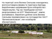На території села Велика Скельова знаходились молочнотоварна ферма та трактор...