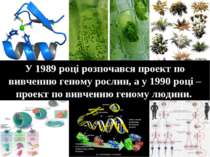 У 1989 році розпочався проект по вивченню геному рослин, а у 1990 році – прое...