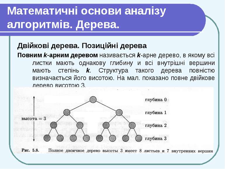 Математичні основи аналізу алгоритмів. Дерева. Двійкові дерева. Позиційні дер...