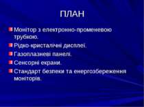 ПЛАН Монітор з електронно-променевою трубкою. Рідко-кристалічні дисплеї. Газо...