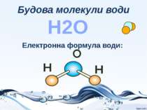 Будова молекули води Н2О Електронна формула води: