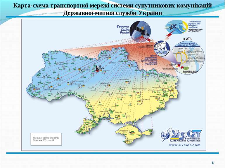 * Карта-схема транспортної мережі системи супутникових комунікацій Державної ...