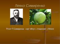 Левко Симиренко Ренет П.Симиренка - сорт яблуні, створений у Млієві