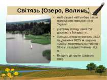 Світязь (Озеро, Волинь) найбільше і найглибше озеро природного походження в У...