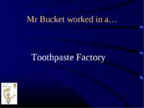 Mr Bucket worked in a… Toothpaste Factory