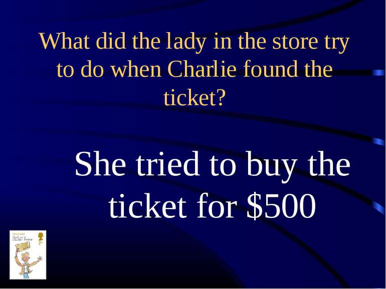 What did the lady in the store try to do when Charlie found the ticket? She t...