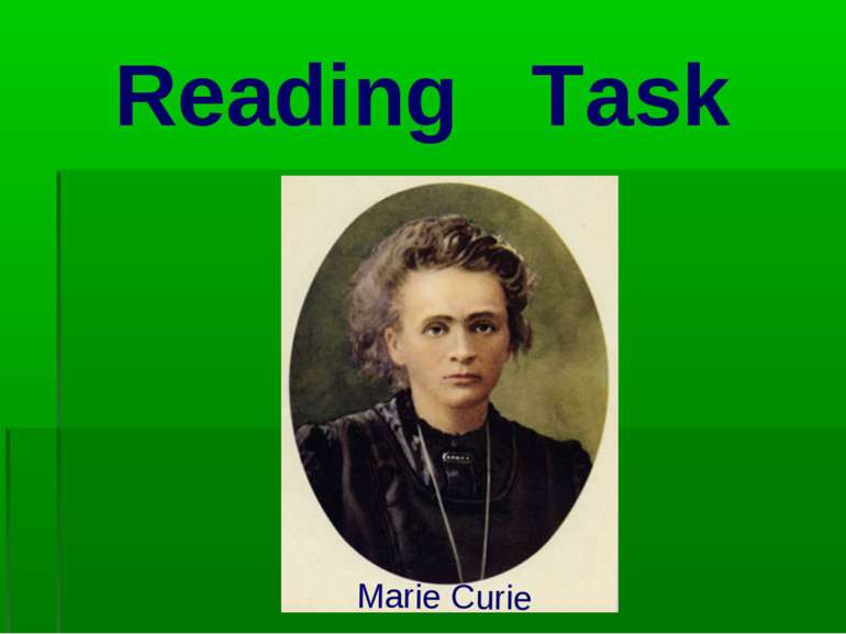 Reading Task Marie Curie