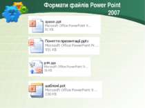 Формати файлів Power Point 2007